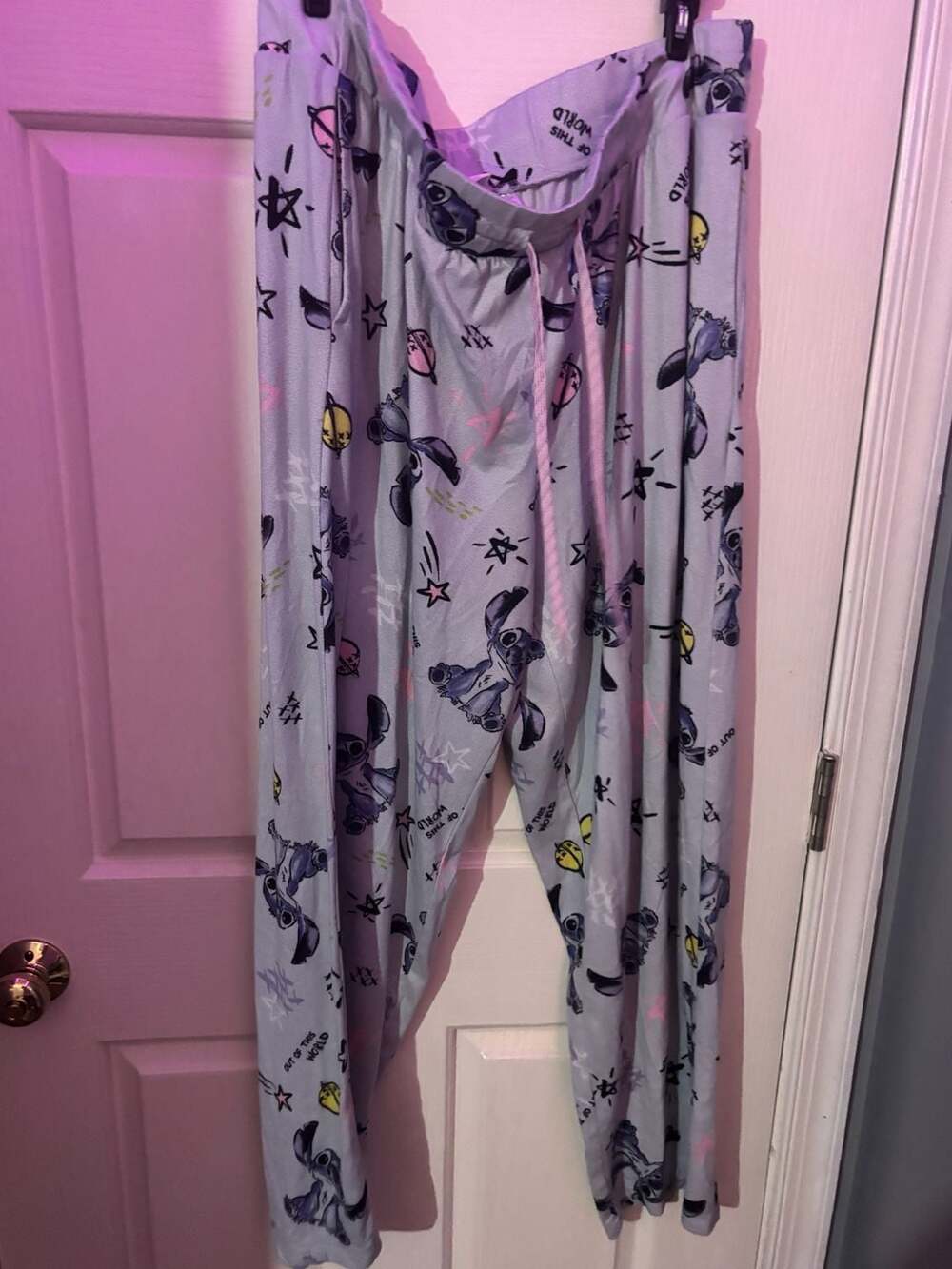 Disney Stitch Lounge Pants Size XL (16/18) Purple Sleepwear